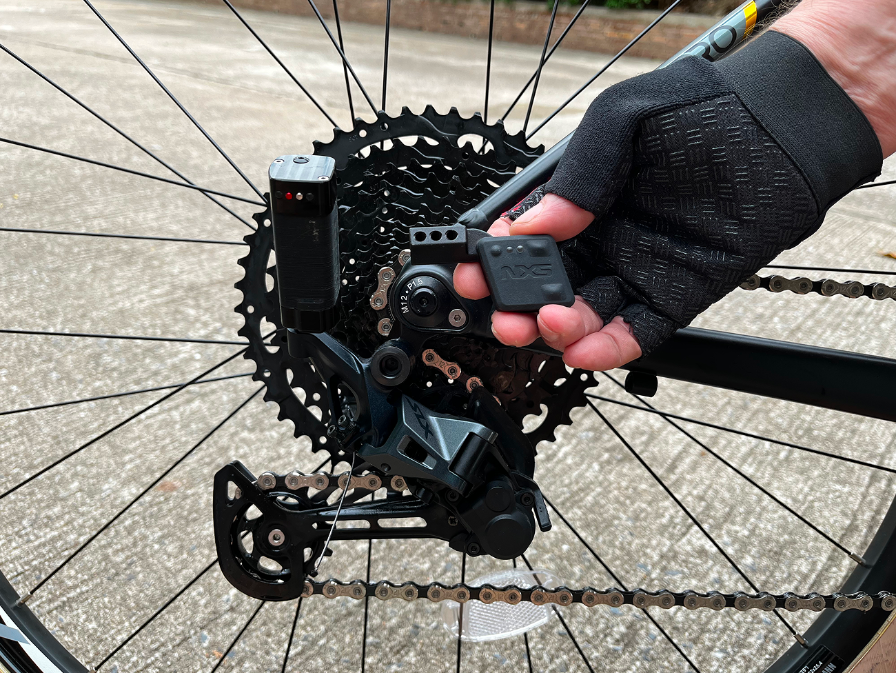 NXS system installed on a mountain bike